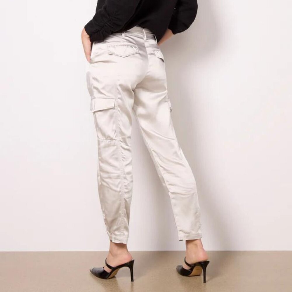 Sanctuary Satin Cargo Ankle Pants in Champagne - Picture 8 of 9